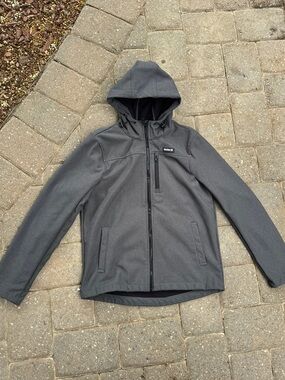 Hurley Gray Fleece Lined Hooded Softshell Performance Jacket Men’s Small